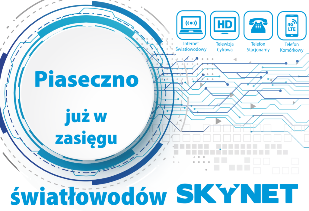 Piaseczno w zasięgu sieci światłowodowej Skynet 14
